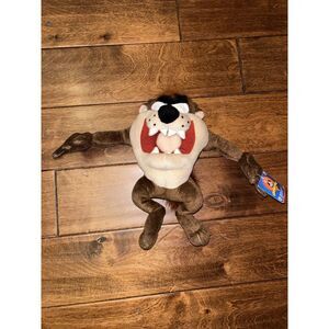2002 Nanco Looney‎ Tunes Taz Tasmanian Devil 12" Plush Stuffed Animal Arms Move